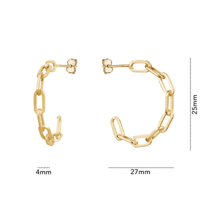 STERLING SILVER PAPERCLIP HOOP GP