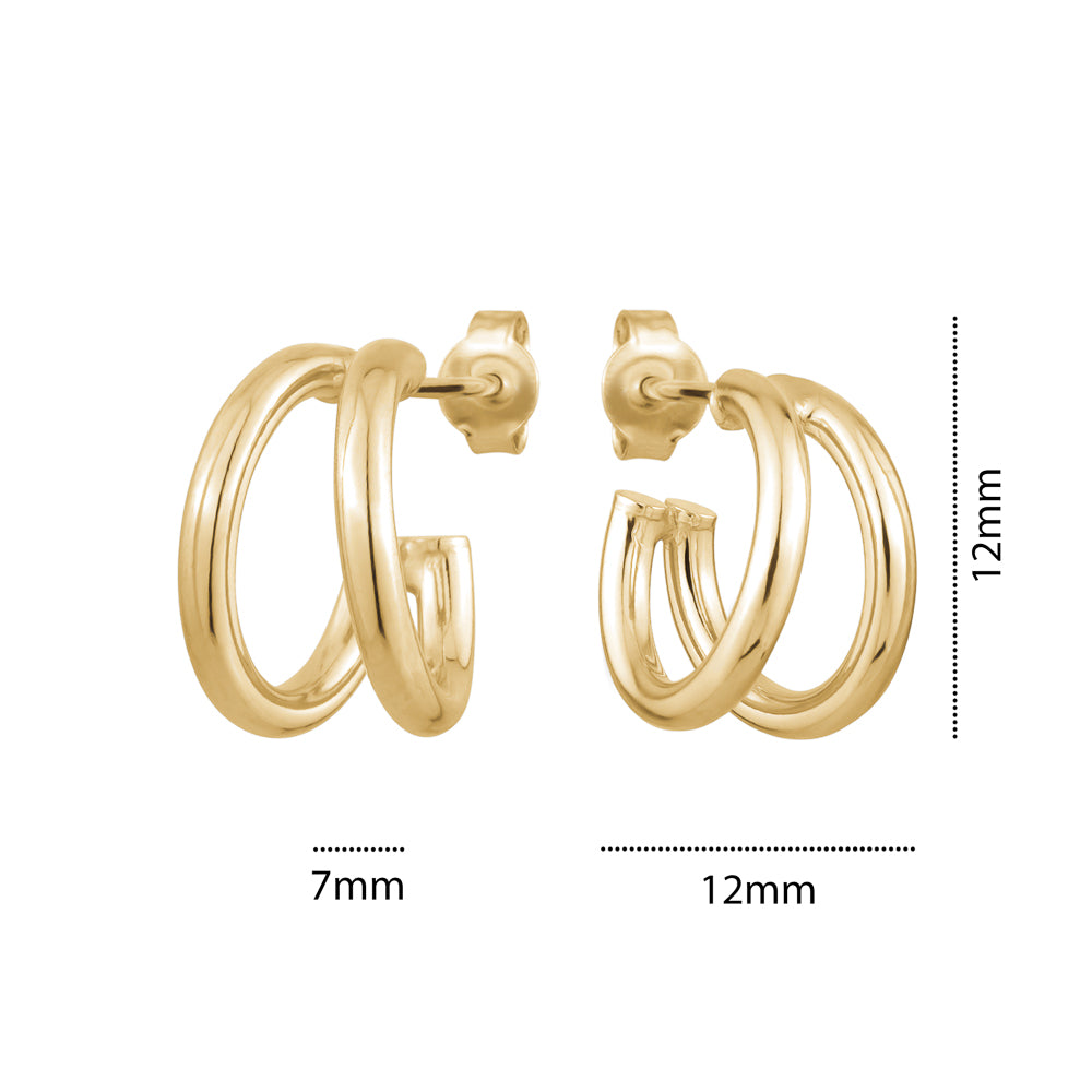 STERLING SILVER GOLD PLATED HOOP ORFNT5210GP