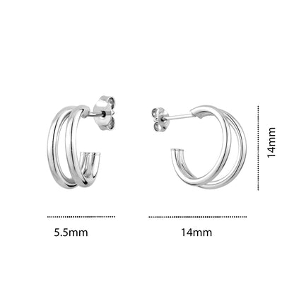 STERLING SILVER RH HOOP STUDS ORFNT5215
