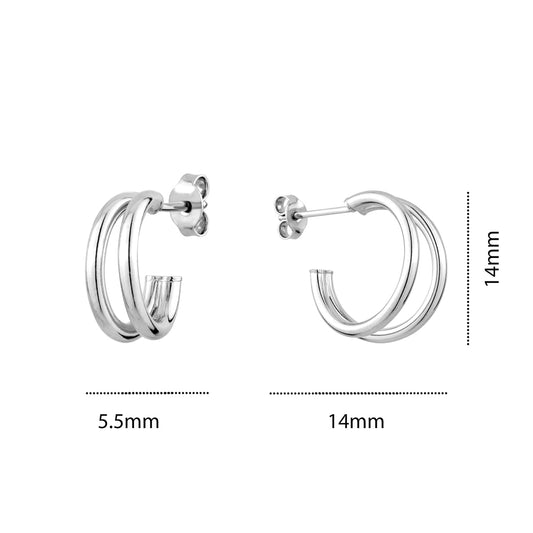 STERLING SILVER RH HOOP STUDS ORFNT5215