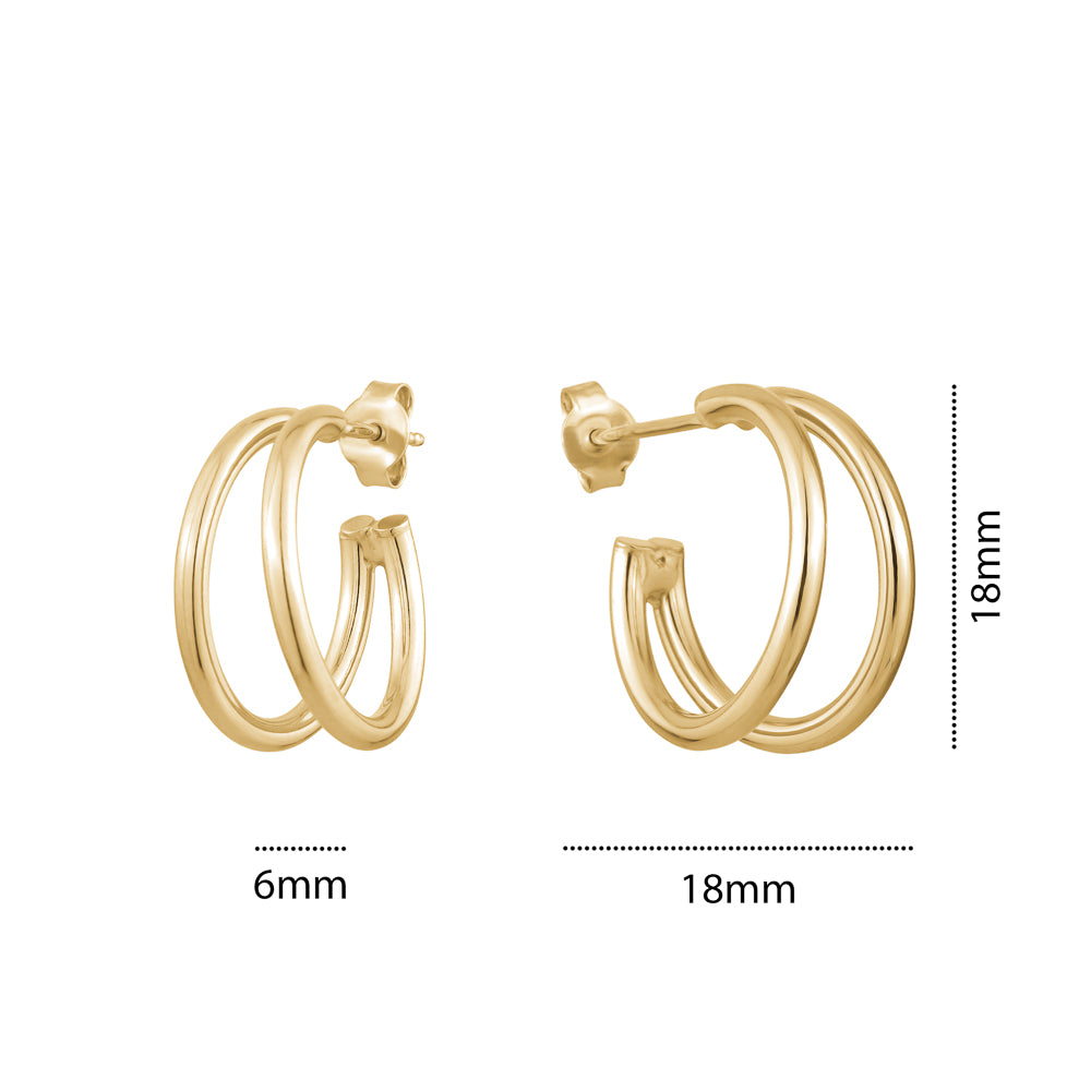 STERLING SILVER GOLD PLATED HOOP ORFNT5215GP