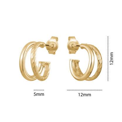 STERLING SILVER GOLD PLATED HOOP ORFNT5310GP