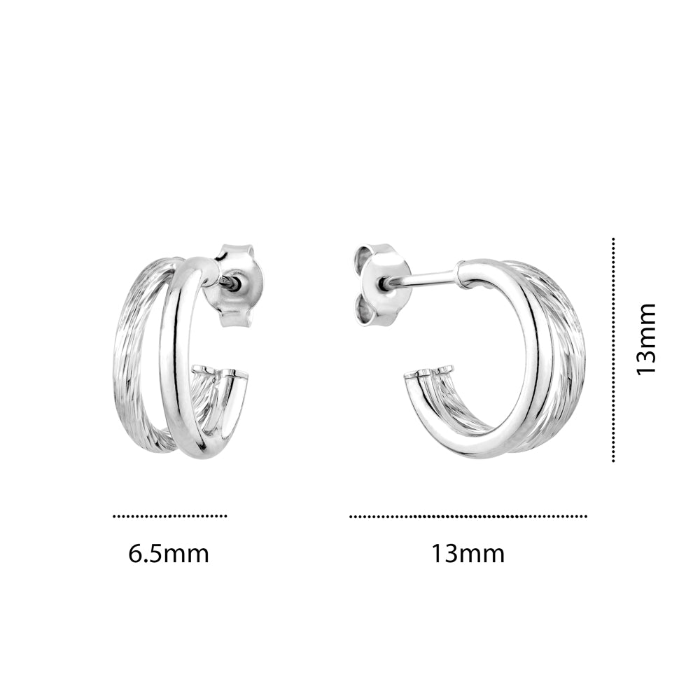 STERLING SILVER RH HOOP STUDS ORFNT5310