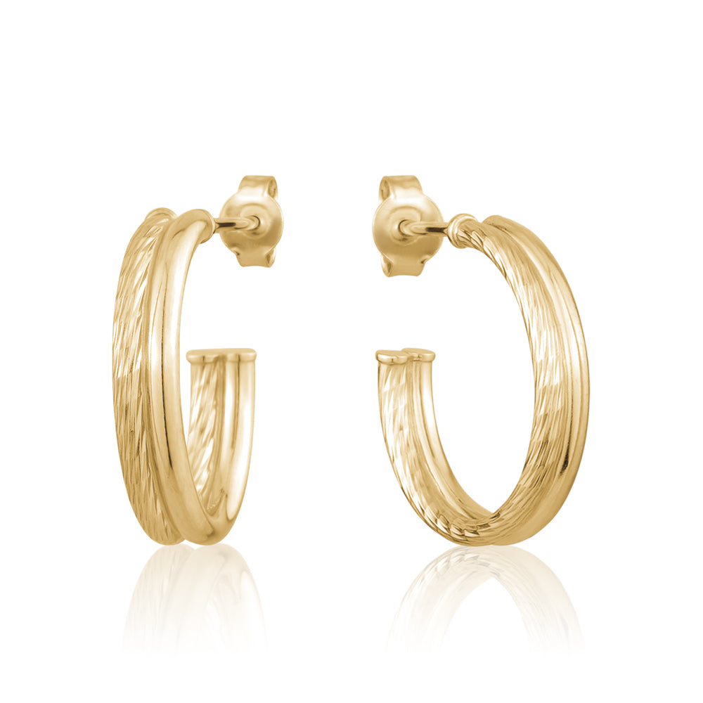 STERLING SILVER GOLD PLATED HOOP ORFNT5415GP