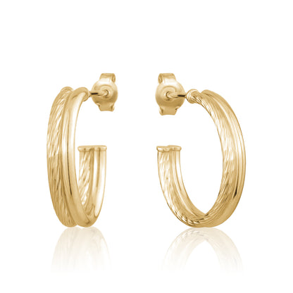 STERLING SILVER GOLD PLATED HOOP ORFNT5415GP