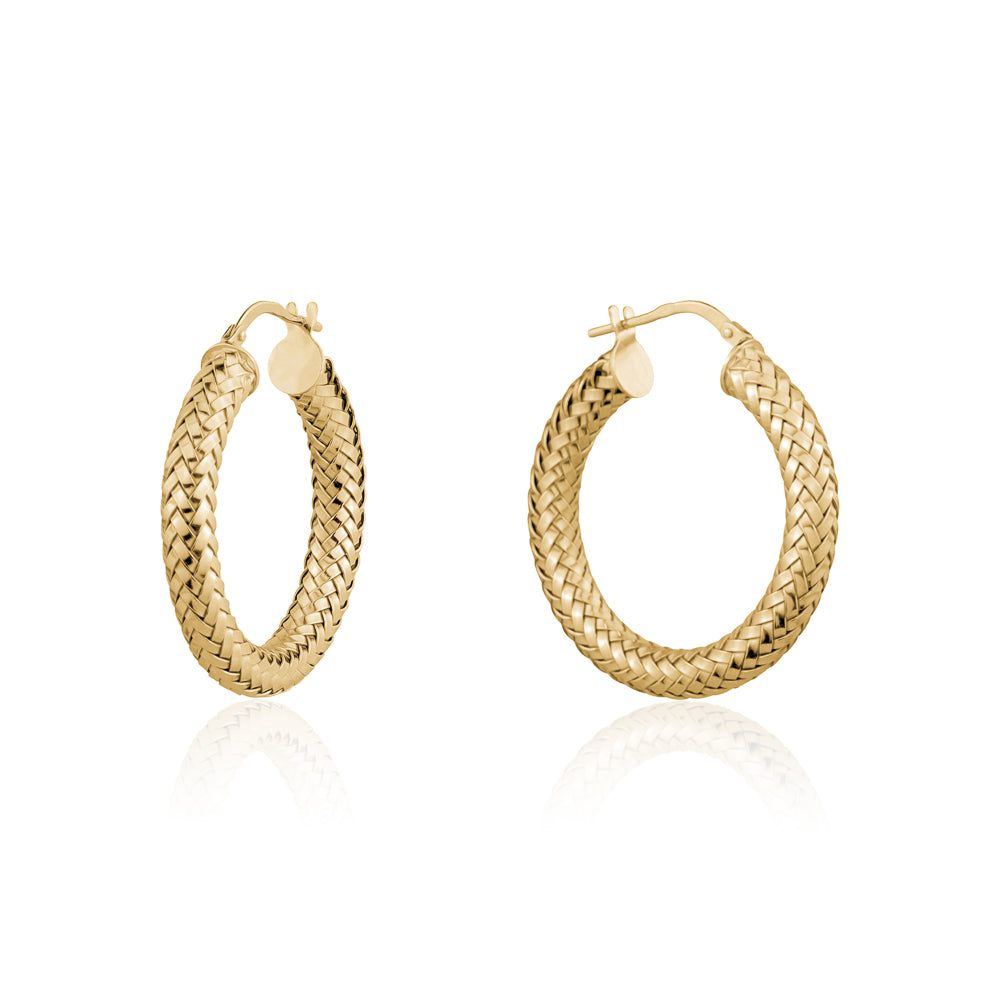 STERLING SILVER GOLD PLATED FANCY HOOP
