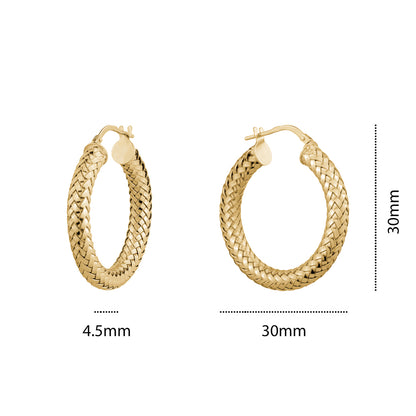 STERLING SILVER GOLD PLATED FANCY HOOP