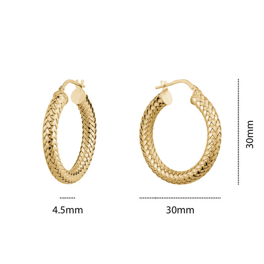 STERLING SILVER GOLD PLATED FANCY HOOP