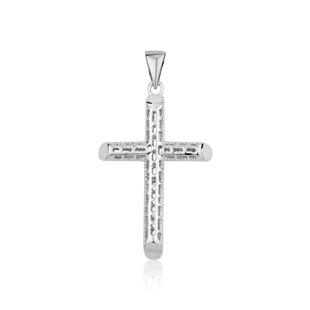 STERLING SILVER RHODIUM CROSS PC751PL