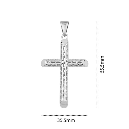 STERLING SILVER RHODIUM CROSS PC751PL