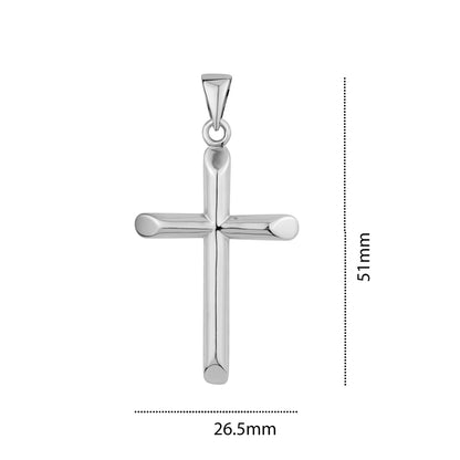 STERLING SILVER RHODIUM CROSS PC850