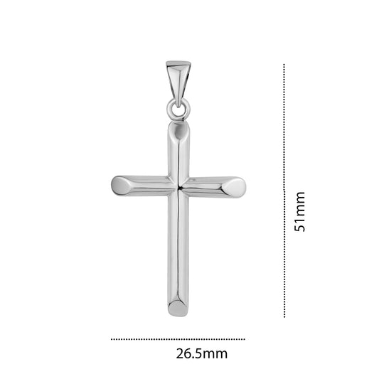 STERLING SILVER RHODIUM CROSS PC850