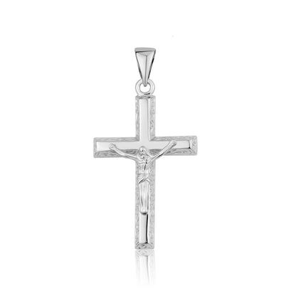 STERLING SILVER RHODIUM CRUSIFIX PC866
