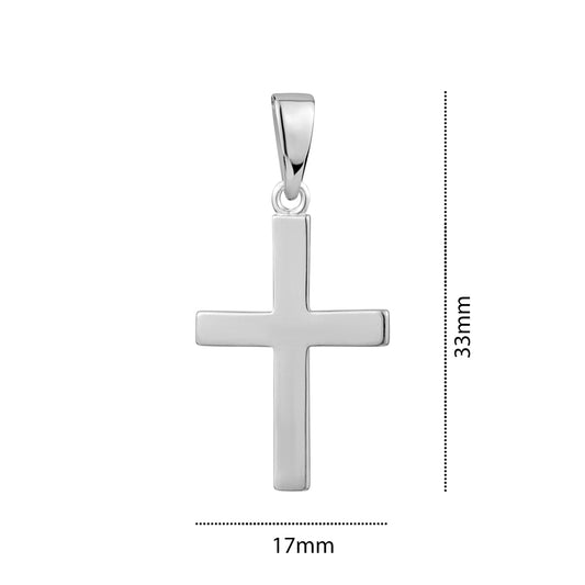 STERLING SILVER RHODIUM CROSS PC976