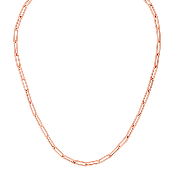 14K ROSE GOLD LITE PAPERCLIP CHAIN 4.2MM