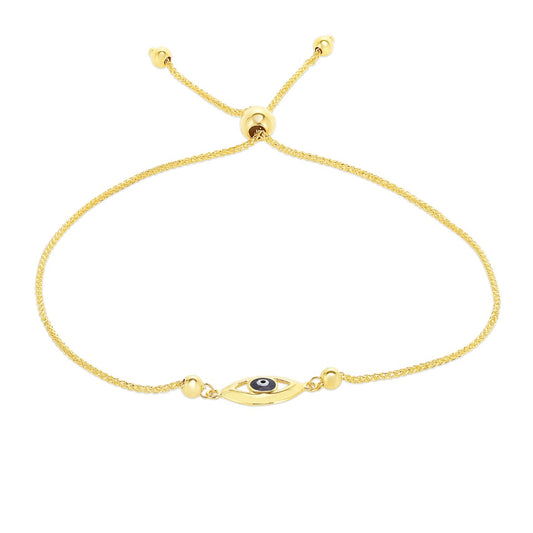 14KY ADJUSTABLE BRACELET EVIL EYE