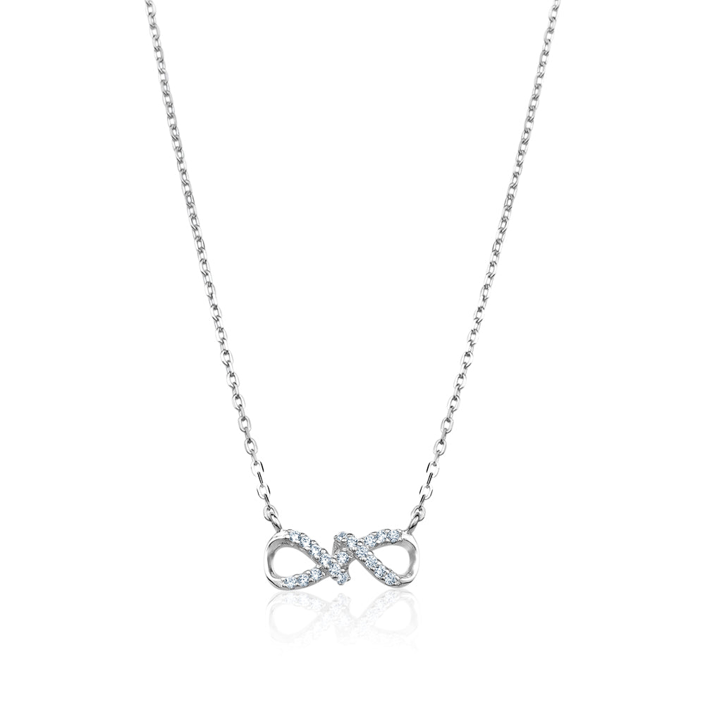 STERLING SILVER RHODIUM INFINITY NECKLACE