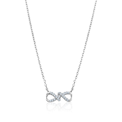 STERLING SILVER RHODIUM INFINITY NECKLACE