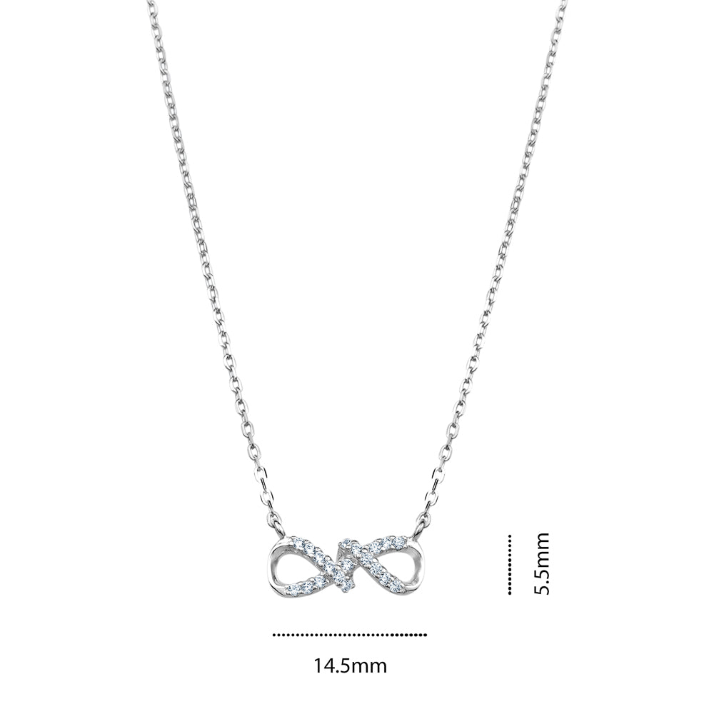 STERLING SILVER RHODIUM INFINITY NECKLACE