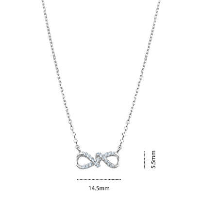 STERLING SILVER RHODIUM INFINITY NECKLACE