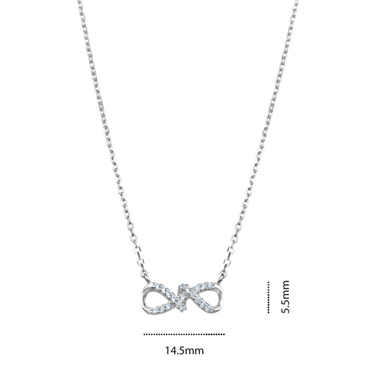 STERLING SILVER RHODIUM INFINITY NECKLACE