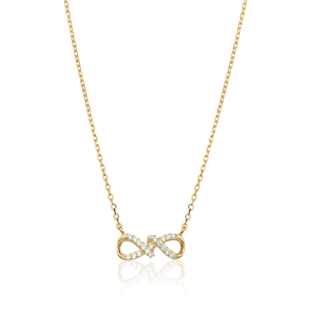 STERLING SILVER GOLD PLATED INFINITY NECKLACE