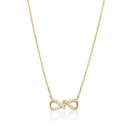 STERLING SILVER GOLD PLATED INFINITY NECKLACE