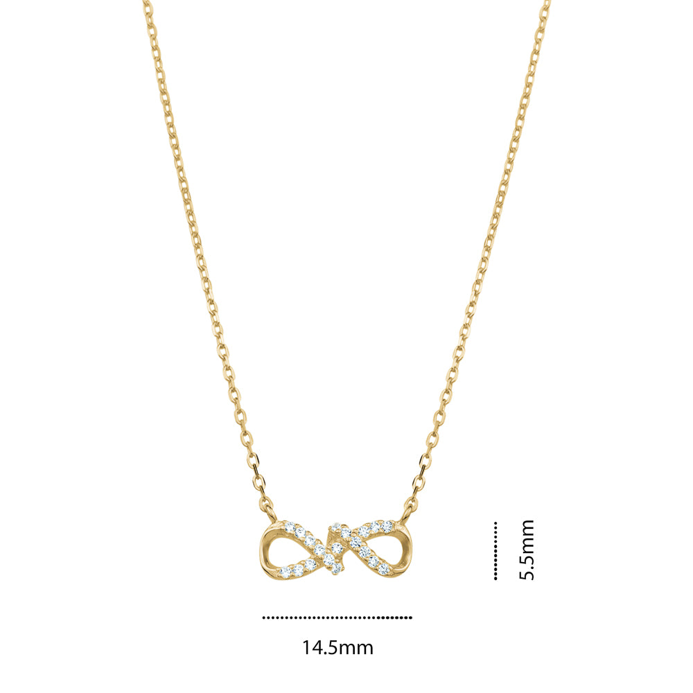 STERLING SILVER GOLD PLATED INFINITY NECKLACE