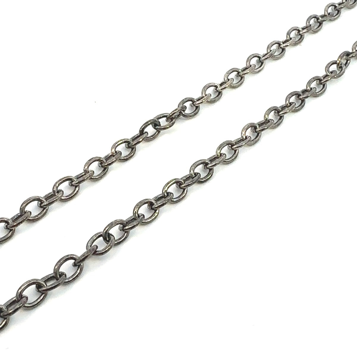 STERLING SILVER OXIDIZED CABLE CHAIN 3.9MM RS090OXI