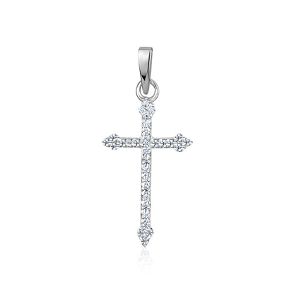 STERLING SILVER SMALL RH CZ CROSS S108223