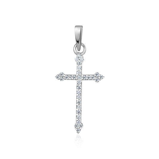 STERLING SILVER SMALL RH CZ CROSS S108223