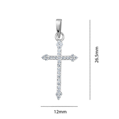STERLING SILVER SMALL RH CZ CROSS S108223
