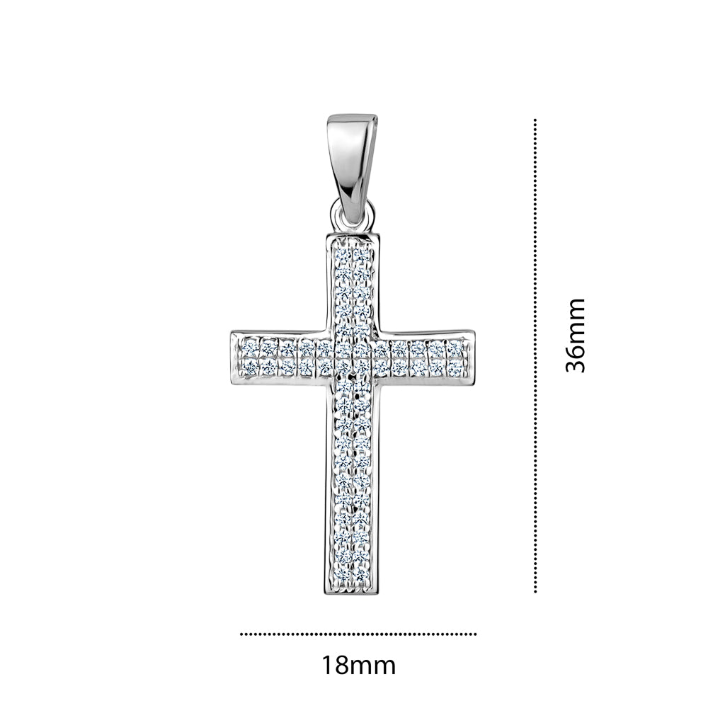 STERLING SILVER SMALL RH CZ CROSS S759106