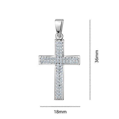 STERLING SILVER SMALL RH CZ CROSS S759106