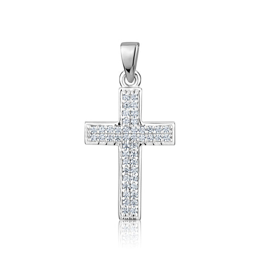 STERLING SILVER MEDIUM RH CZ CROSS S759106