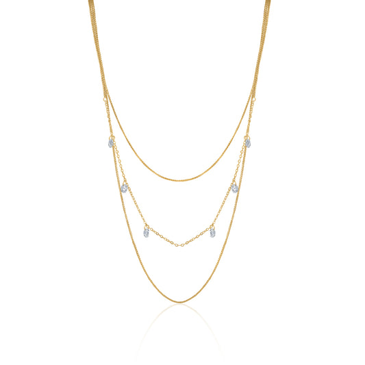 STERLING SILVER GP LAYERED NECKLACE