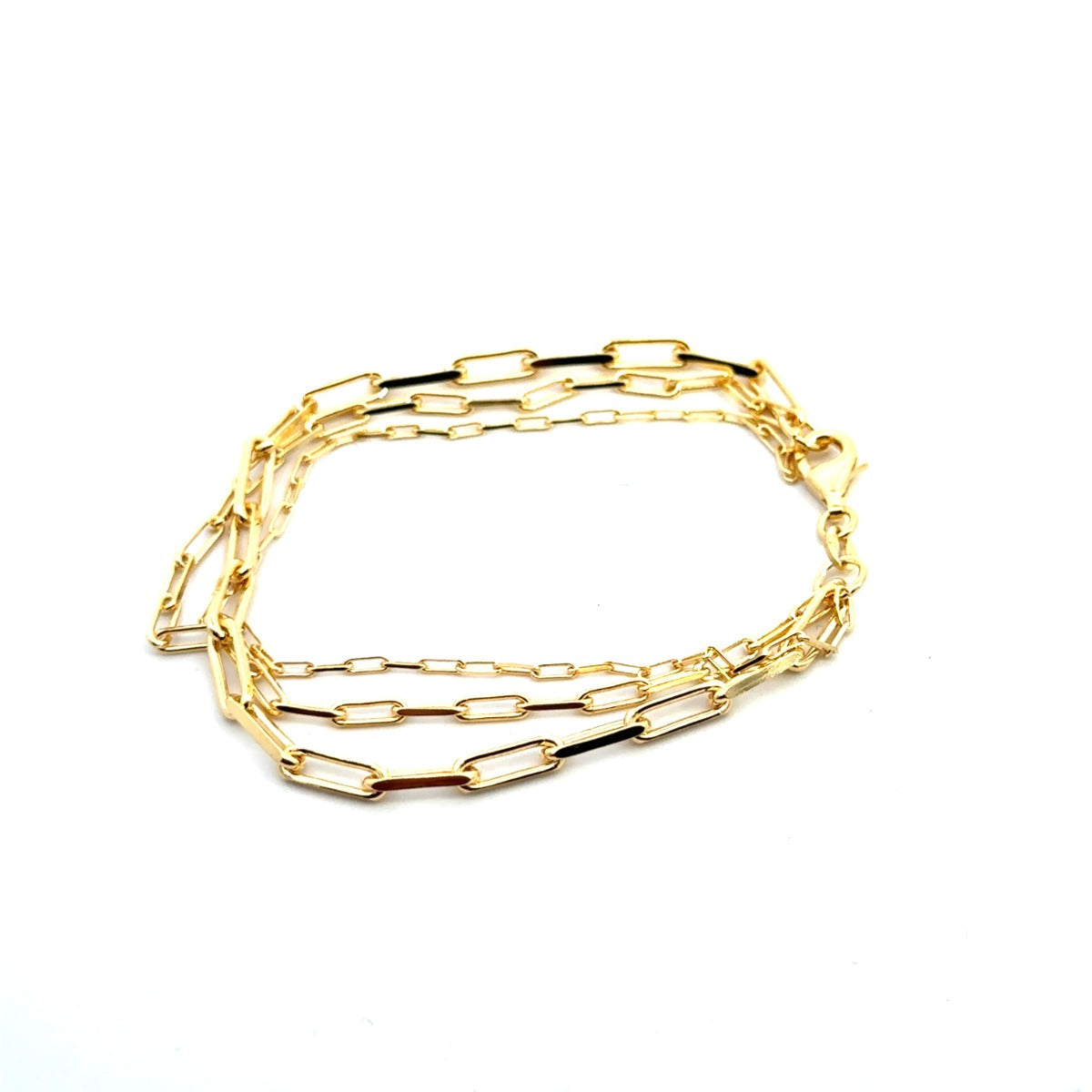 SILVER GOLD PLATED 3 STRAND CHAIN SET1074GP