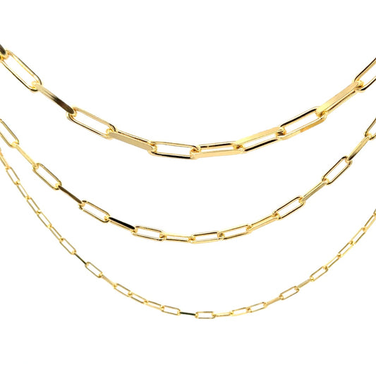 SILVER GOLD PLATED 3 STRAND CHAIN SET1074GP