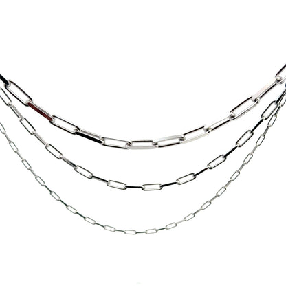 SILVER RHODIUM 3 STRAND CHAIN SET1074RH