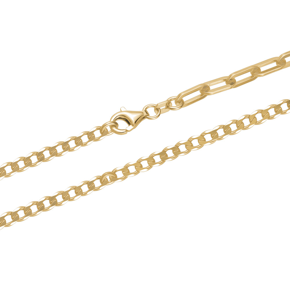 STERLING SILVER GOLD PLATED DUAL CHAIN
