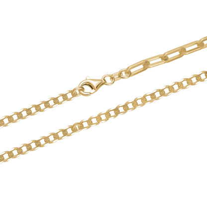 STERLING SILVER GOLD PLATED DUAL CHAIN
