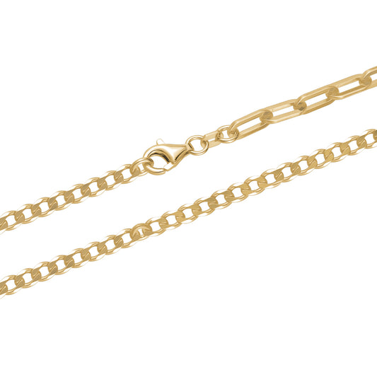 STERLING SILVER GOLD PLATED DUAL CHAIN