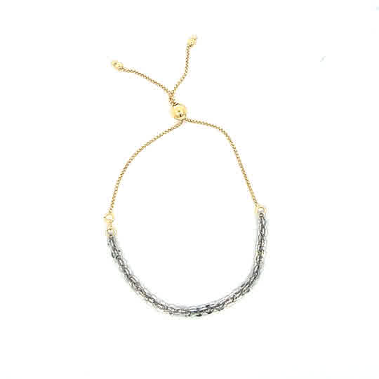 SILVER 2 TONE BOLO BRACELET SET11369BR