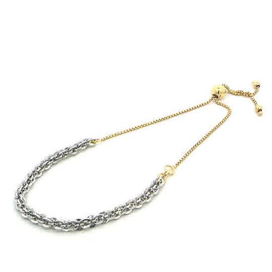 SILVER 2 TONE BOLO BRACELET SET11369BR