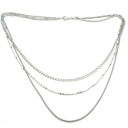 STERLING SILVER TRIPLESTRAND NECKLACE