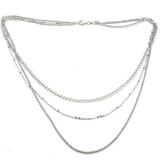 STERLING SILVER TRIPLESTRAND NECKLACE