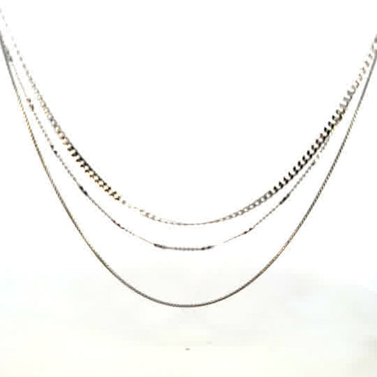 STERLING SILVER TRIPLESTRAND NECKLACE