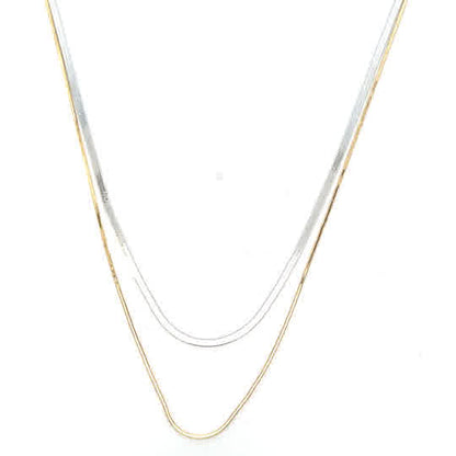 SILVER TT DOUBLE STRAND NECKLACE