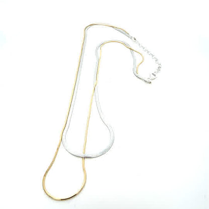 SILVER TT DOUBLE STRAND NECKLACE