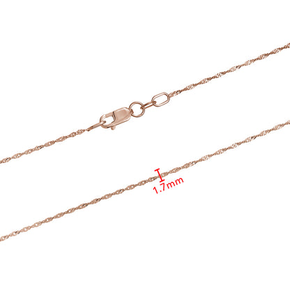 10K ROSE  SINGAPORE CHAIN  1.7MM